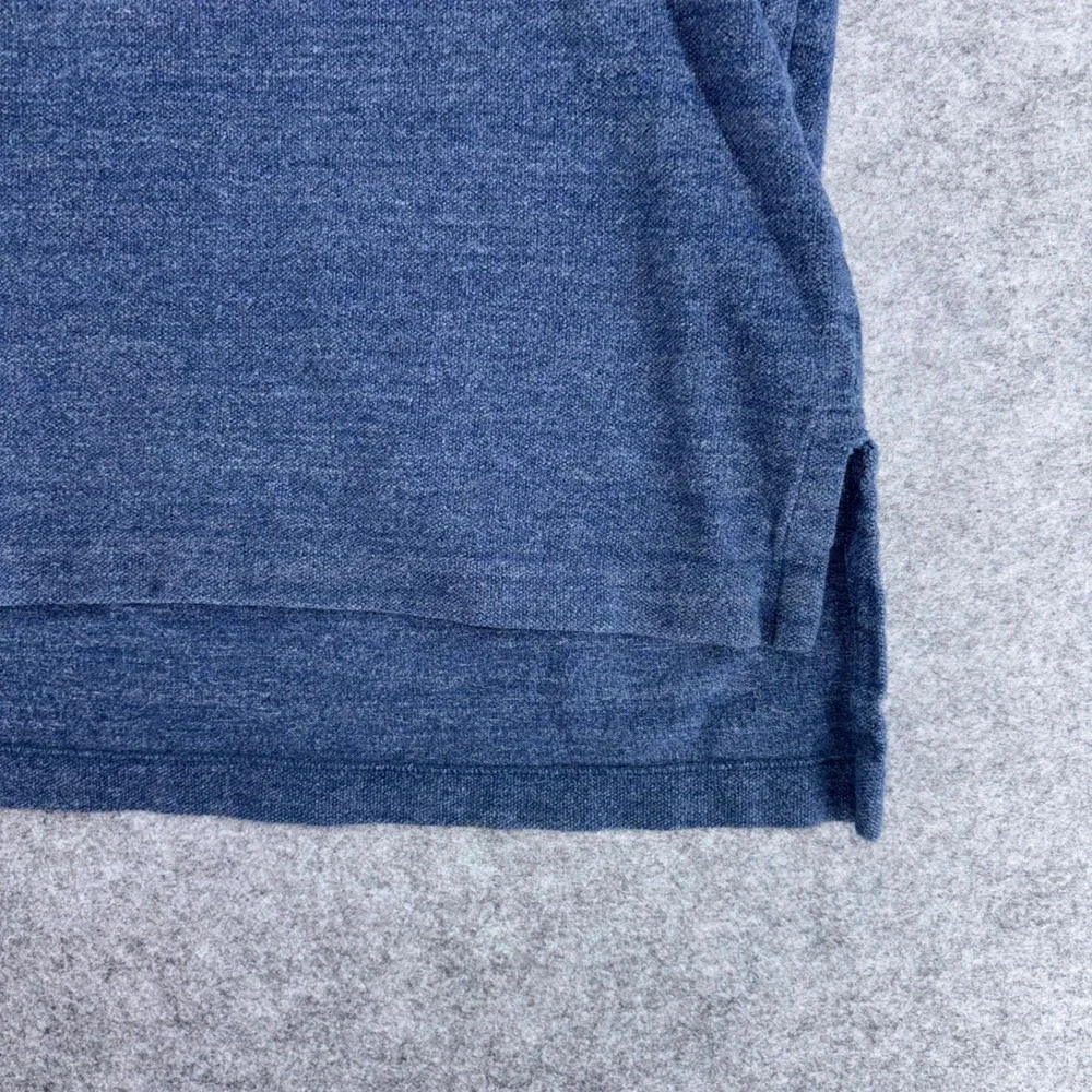 Polo Ralph Lauren Men XXL Blue Heathered Cotton Custom Fit Polo Shirt Red Pony